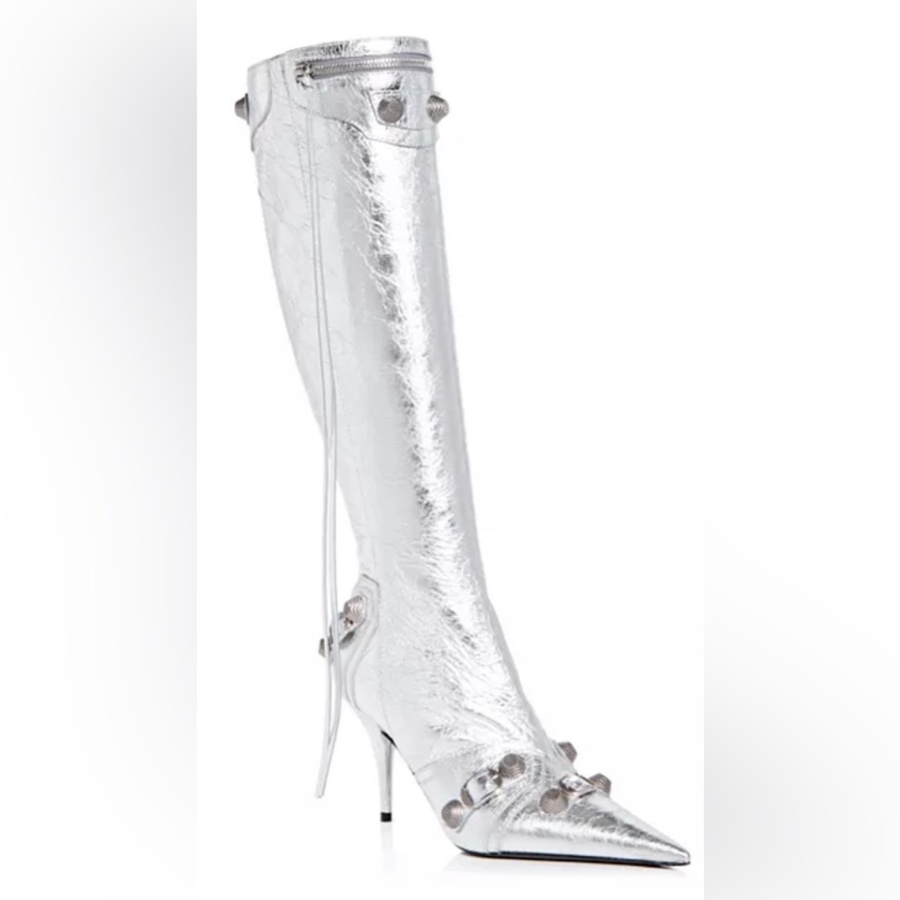 Balenciaga Cagole boots in silver- size 6